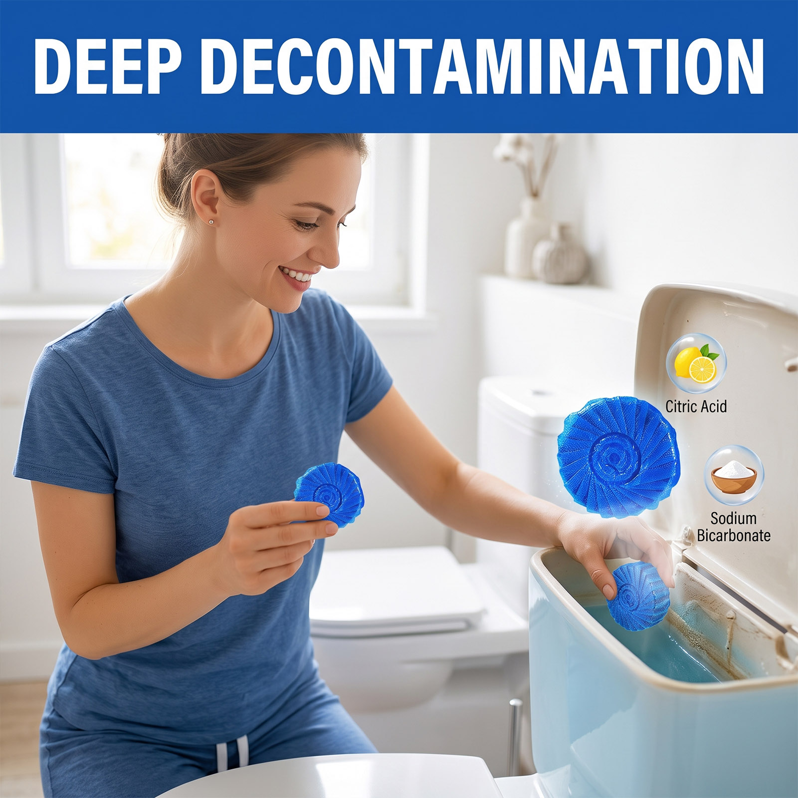 Toilet Bowl Cleaner Blocks Blu - Shower Steamer Tablet ulasan dan harga