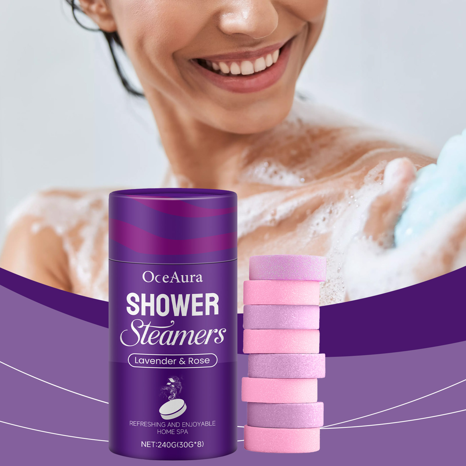 Rose Lavender Aromatherapy Sho - Shower Steamer Tablet ulasan dan harga
