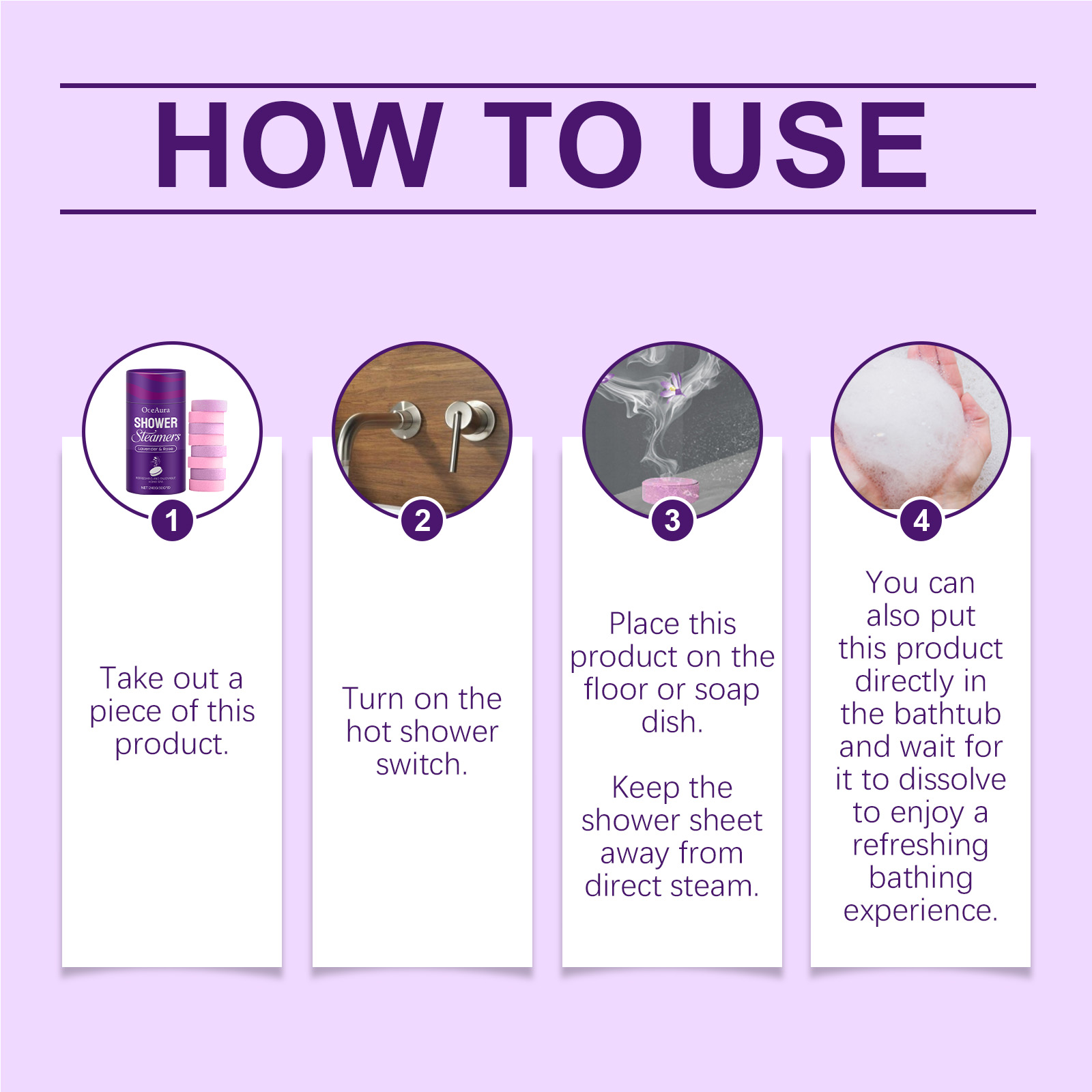 Rose Lavender Aromatherapy Sho - Shower Steamer Tablet ulasan dan harga